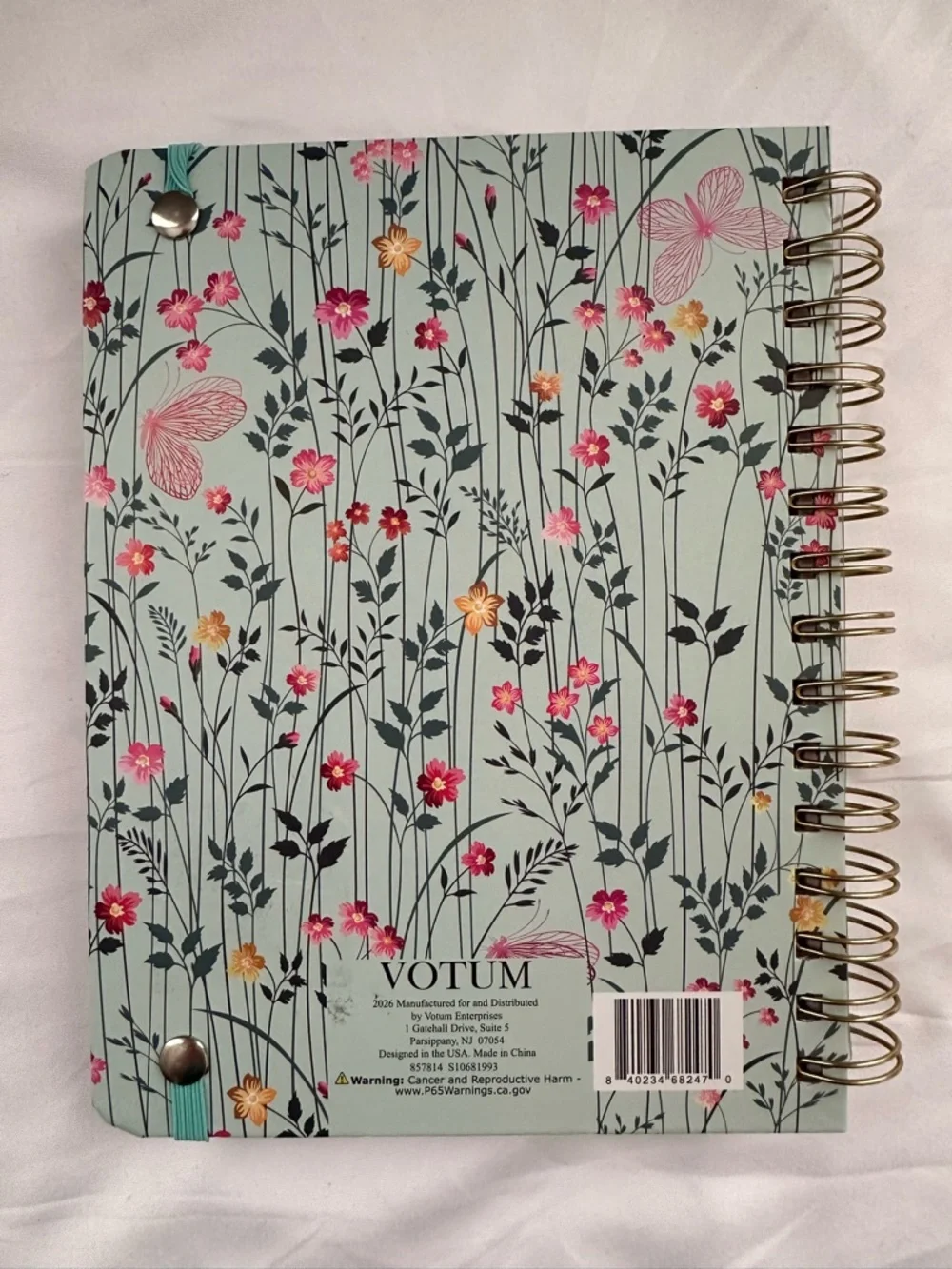 Floral Spiral “Just Bloom” Notebook Set with Pen & Sticky Notes